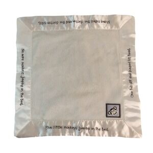 Baby Aspen Five Little Monkeys Baby‎ Security Blanket Lovey 13" Cream Satin Trim